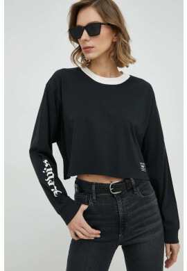 Levi's Памучна блуза с дълги ръкави в черно - Pepit.bg