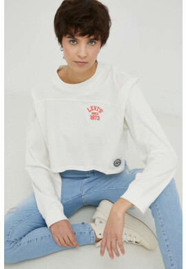 Levi's Памучна блуза с дълги ръкави в бяло - Pepit.bg