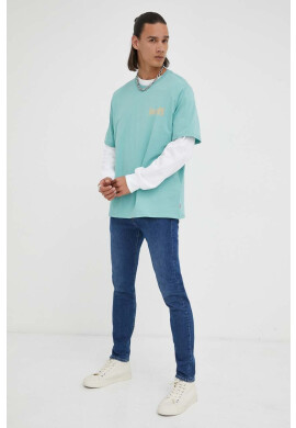 Levi's Памучна блуза с дълги ръкави в бяло с принт - Pepit.bg