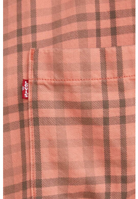 Levi's Памучна риза дамска в червено със свободна кройка с класическа яка - Pepit.bg