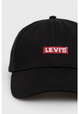 Levi's Памучна шапка в черно с изчистен дизайн - Pepit.bg