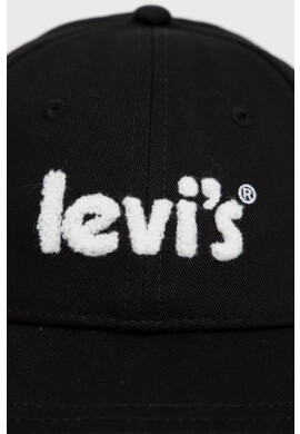 Levi's Памучна шапка в черно с апликация - Pepit.bg
