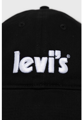 Levi's Памучна шапка в черно с апликация - Pepit.bg