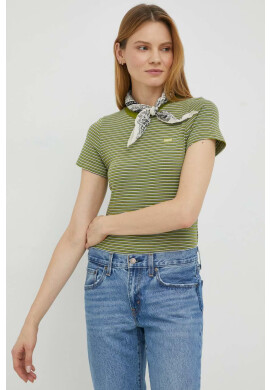 Levi's Памучна тениска в зелено - Pepit.bg
