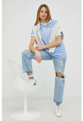 Levi's Памучна тениска в синьо с изчистен дизайн - Pepit.bg