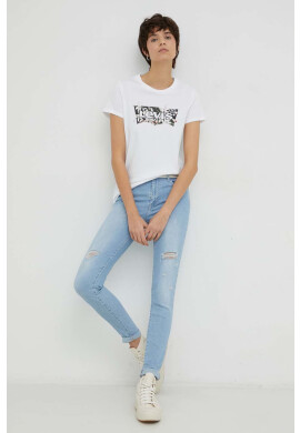 Levi's Памучна тениска в бяло - Pepit.bg