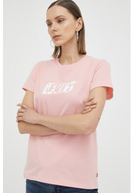 Levi's Памучна тениска в розово - Pepit.bg