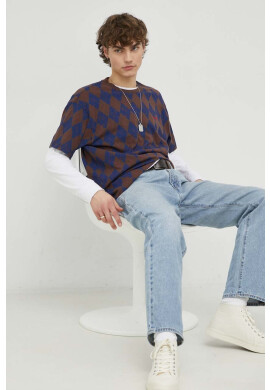Levi's Памучна тениска с десен - Pepit.bg