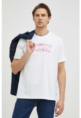 Levi's Памучна тениска в бяло с принт - Pepit.bg