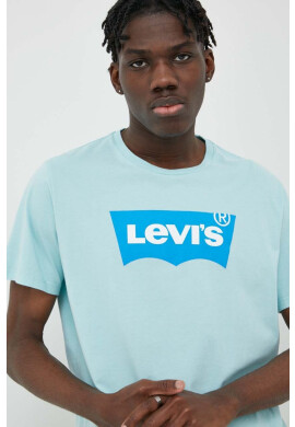 Levi's Памучна тениска в тюркоазено с принт - Pepit.bg