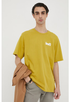 Levi's Памучна тениска в зелено с принт - Pepit.bg