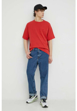Levi's Памучна тениска в червено с изчистен дизайн - Pepit.bg
