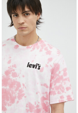 Levi's Памучна тениска в розово с десен - Pepit.bg