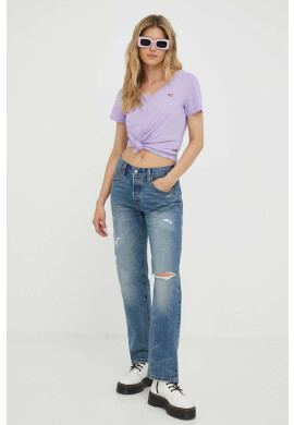 Levi's Памучна тениска в лилаво - Pepit.bg