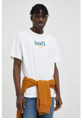 Levi's Памучна тениска В бяло с апликация - Pepit.bg