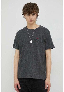 Levi's Памучна тениска в сиво с изчистен дизайн - Pepit.bg