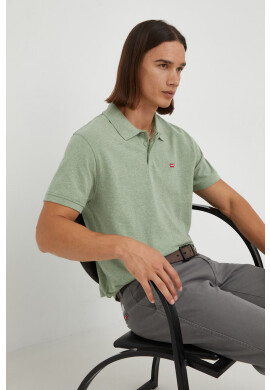 Levi's Памучна тениска с яка в синьо с изчистен дизайн - Pepit.bg
