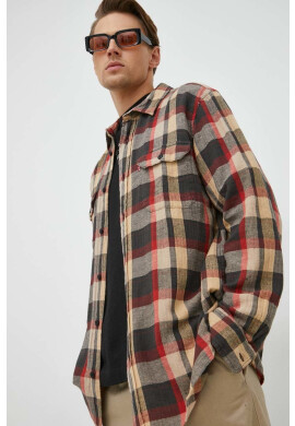 Levi's Риза мъжка в бежово със свободна кройка с класическа яка - Pepit.bg