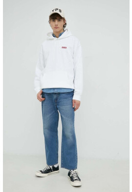 Levi's Суичър в бяло с качулка с изчистен дизайн - Pepit.bg
