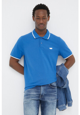 Levi's Тениска с яка в синьо с апликация - Pepit.bg