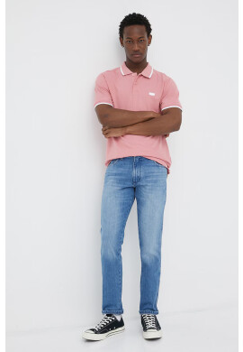 Levi's Тениска с яка в розово с апликация - Pepit.bg