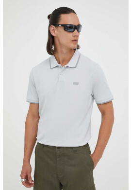 Levi's Тениска с яка в сиво с апликация - Pepit.bg
