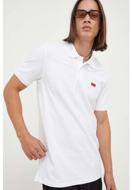 Levi's Тениска с яка в бяло с апликация - Pepit.bg