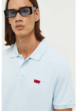 Levi's Тениска с яка в синьо с апликация - Pepit.bg
