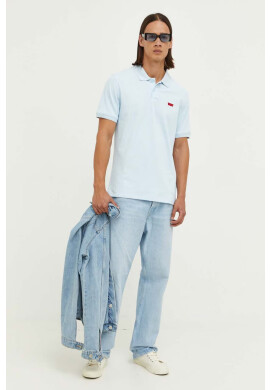 Levi's Тениска с яка в синьо с апликация - Pepit.bg