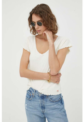 Levi's Тениска с лен в бежово - Pepit.bg