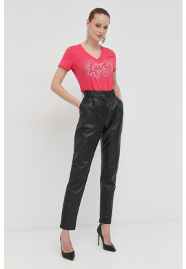 Liu Jo Памучна тениска в черно с принт - Pepit.bg