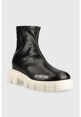 Love Moschino Боти в черно с платформа - Pepit.bg