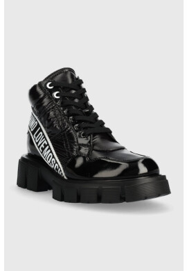 Love Moschino Боти в черно с равна подметка - Pepit.bg