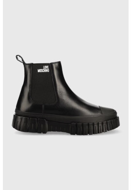 Love Moschino Боти челси в черно с платформа - Pepit.bg
