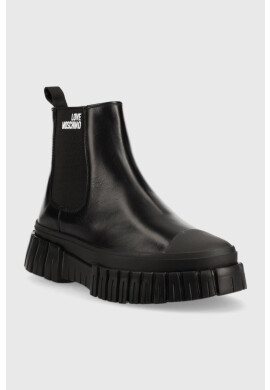 Love Moschino Боти челси в черно с платформа - Pepit.bg