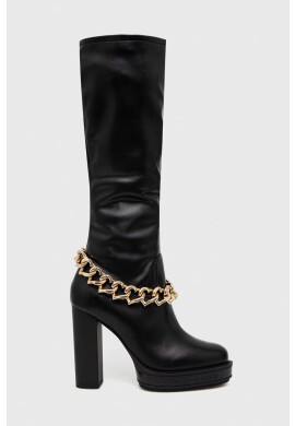 Love Moschino Ботуши в черно с висок ток - Pepit.bg