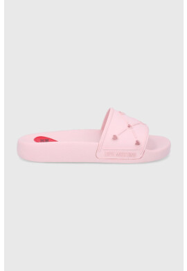 Love Moschino Чехли дамско в бяло с платформа - Pepit.bg