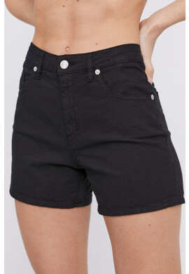 Love Moschino Дънкови къси панталони в бяло с изчистен дизайн с висока талия - Pepit.bg