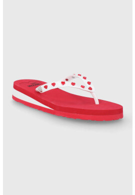 Love Moschino Джапанки дамско в бяло с платформа - Pepit.bg