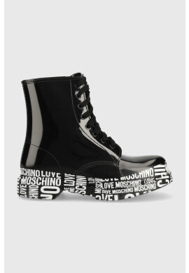 Love Moschino Гумени ботуши в черно - Pepit.bg