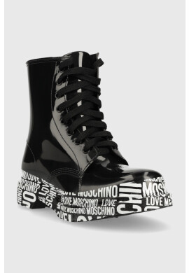 Love Moschino Гумени ботуши в черно - Pepit.bg