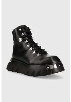 Love Moschino Кожени боти в черно с платформа - Pepit.bg