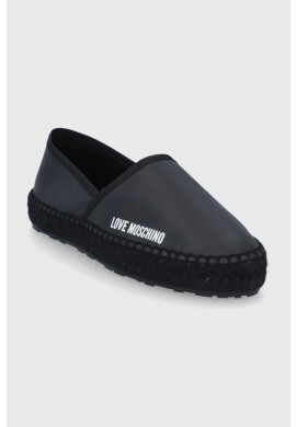 Love Moschino Кожени еспадрили в черно с платформа - Pepit.bg