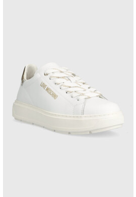 Love Moschino Кожени маратонки в бяло JA15374G1HIA210A - Pepit.bg