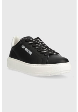Love Moschino Кожени маратонки в черно JA15374G1HIA100A - Pepit.bg