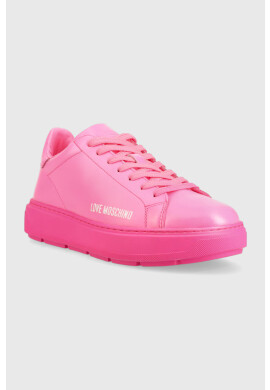 Love Moschino Кожени маратонки Sneakerd Bold 40 в розово JA15304G1G - Pepit.bg