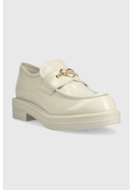 Love Moschino Кожени мокасини в бежово с платформа - Pepit.bg
