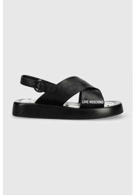Love Moschino Кожени сандали в черно JA16263G0GIE100A - Pepit.bg