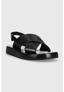 Love Moschino Кожени сандали в черно JA16263G0GIE100A - Pepit.bg