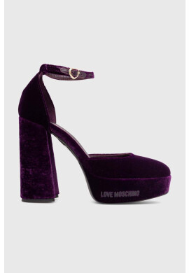 Love Moschino Обувки с дебел ток в лилаво с висок ток JA1028CG1HJP0650 - Pepit.bg